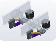 Two Spring Guide Arms Suspension Air Spring For Gap Free Design Trailers