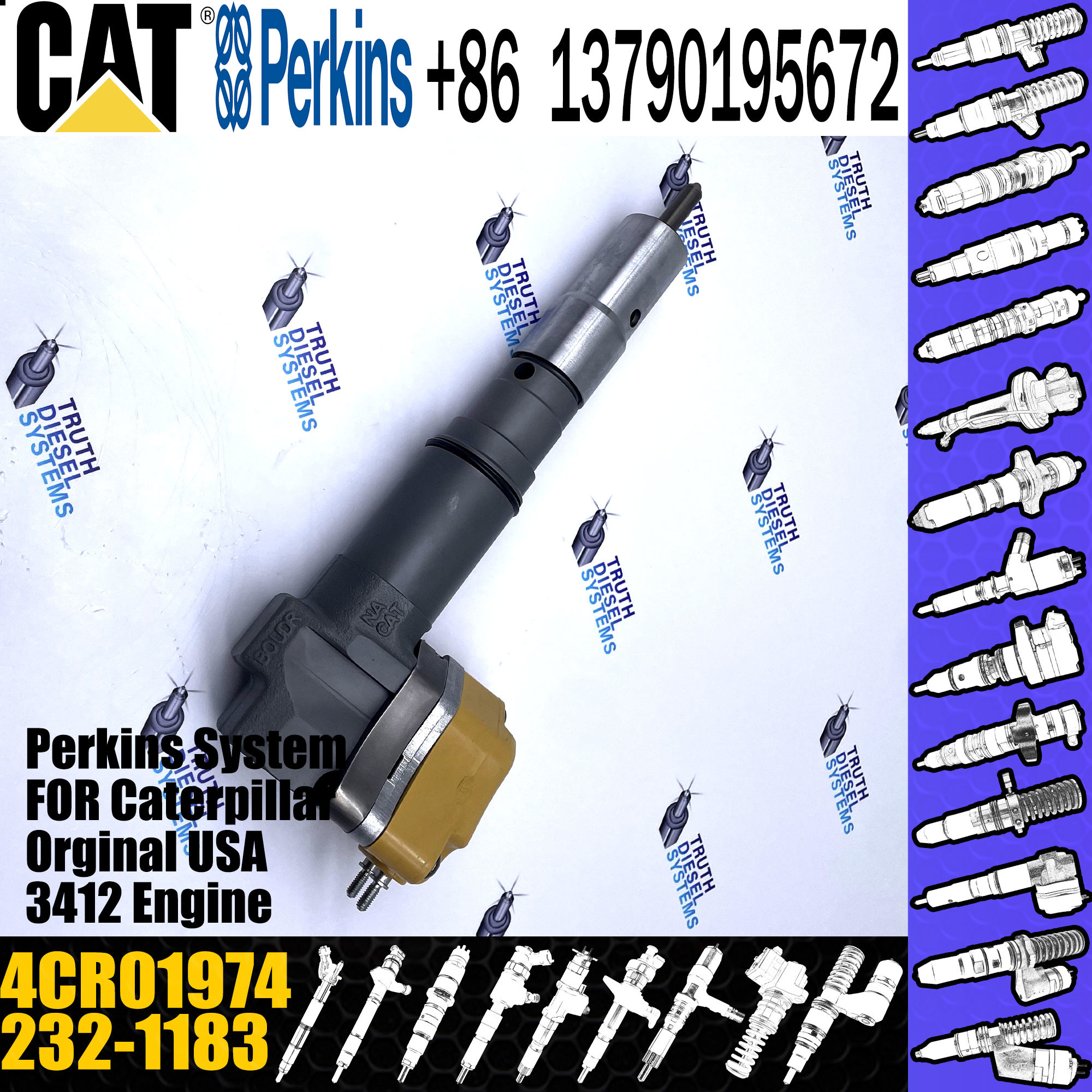 Good Quality for 3408 3412 Injector 232-1183 174-7528 4CR01974