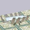 Buy cheap Square Extension HPL Dining Table Tempered Glass Topped Laser Cutted Legs from wholesalers