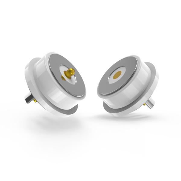 Buy cheap White Magnetic Pogo Pin Connectors 2 Pin Male And Female Connector 8.0mm from wholesalers
