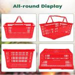 Plastic Red Supermarket Accessories Shopping Hand Basket Customzied