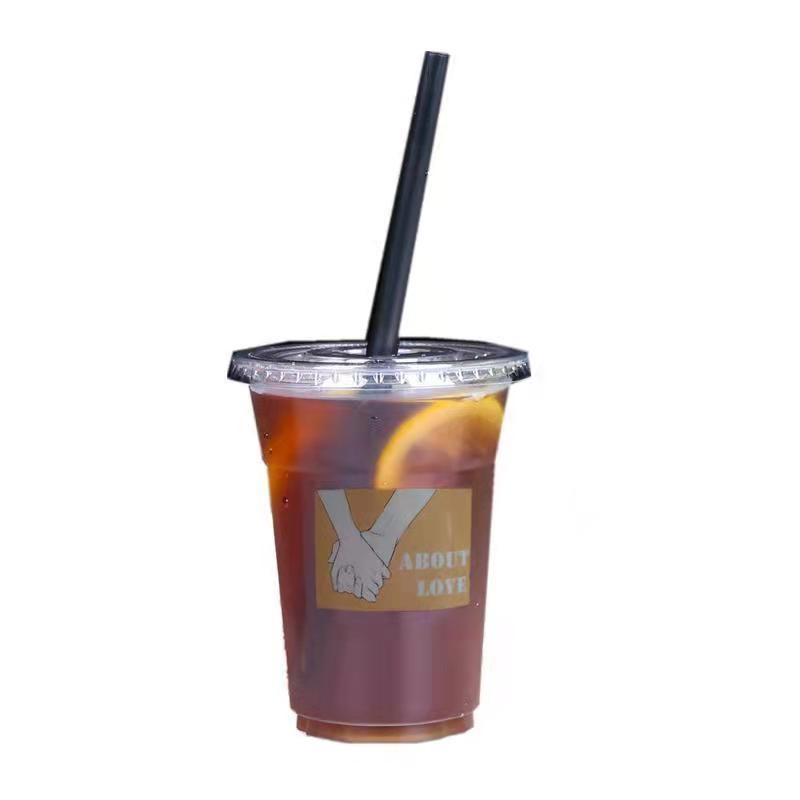PET Smoothie Plastic Cups Dome Lids 500ml 16 Oz Disposable