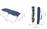 Outdoor Aluminum Tube 1200D Oxford Folding Camp Bed Khaki Color 190x74x40CM
