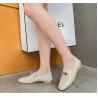 Buy cheap Genuine Leather Slip On Casual Loafer Shoes JBF01 Beige Flat Heels from wholesalers