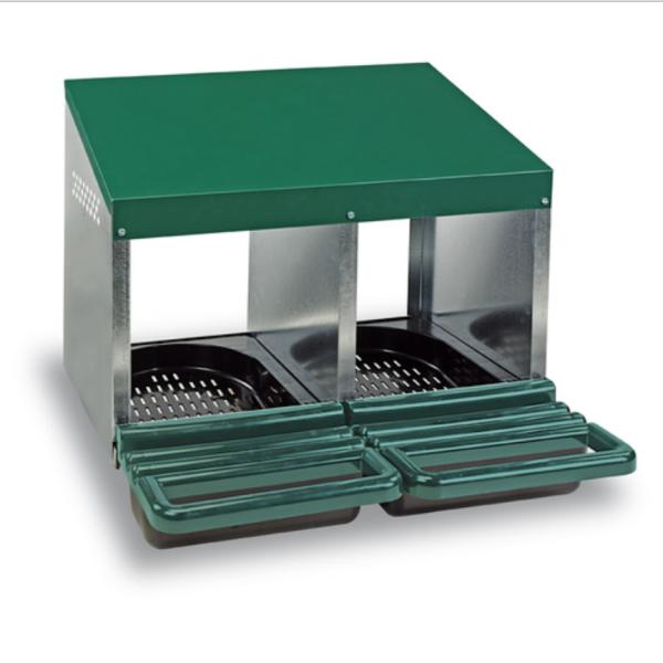 Buy cheap 2 Compartment Rollaway Chicken Nesting Box in Galvanized Sheet Metal Egg Box Red from wholesalers