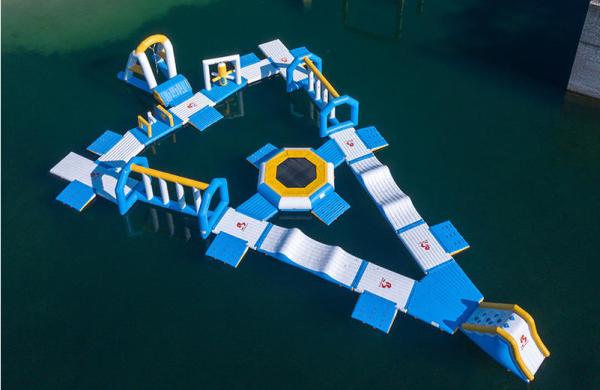 Buy cheap Triangular Inflatable Water Park Obstacle Course Water Bounce House from wholesalers