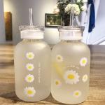 480ml Milk Juice Cute Water Bottle With Scale Portable Transparent