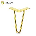 Furniture hardware metal gold sofa leg high stability size accept customize