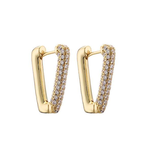 Buy cheap Luxury 24k Gold Earrings Fashion Ladies Custom Jewelry Diamond Studded Earrings from wholesalers