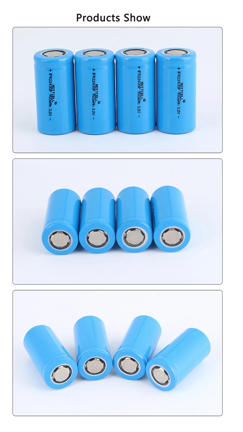 22430 Cylinder Lithium Battery IFR22430P 950mA 3.2V LiFePO4 Battery Cell