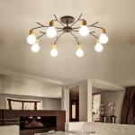 Wood Chandeliers Home Lighting Fixtures Black Rustic Ceiling Lamp(WH-WA-25)
