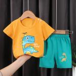 100% Cotton Summer Children's Outfit Sets Short Sleeve T-shirt Set