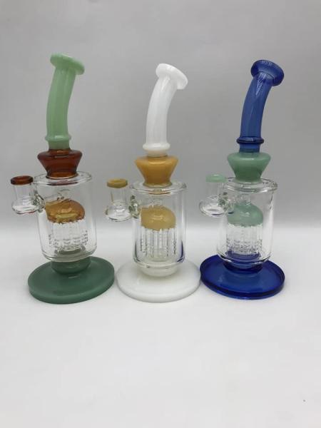 Buy cheap 8.5inch 14mm Bowl Bent Neck Showerhead Perc Fumed Glass Water Pipe from wholesalers