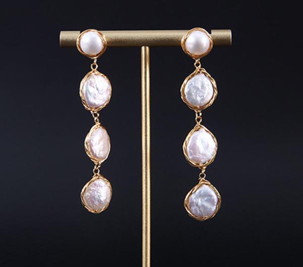 Buy cheap Vintage Circle Earrings For Women Irregular Baroque Pearl Earring Natural Baroque Pearl Earring Jewelry Set Gift from wholesalers