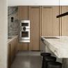 Buy cheap Villa White Oak Wood Veneer Kitchen Marble Countertop Frame Line Door Panel Complete Kitchen Cabinet Set from wholesalers