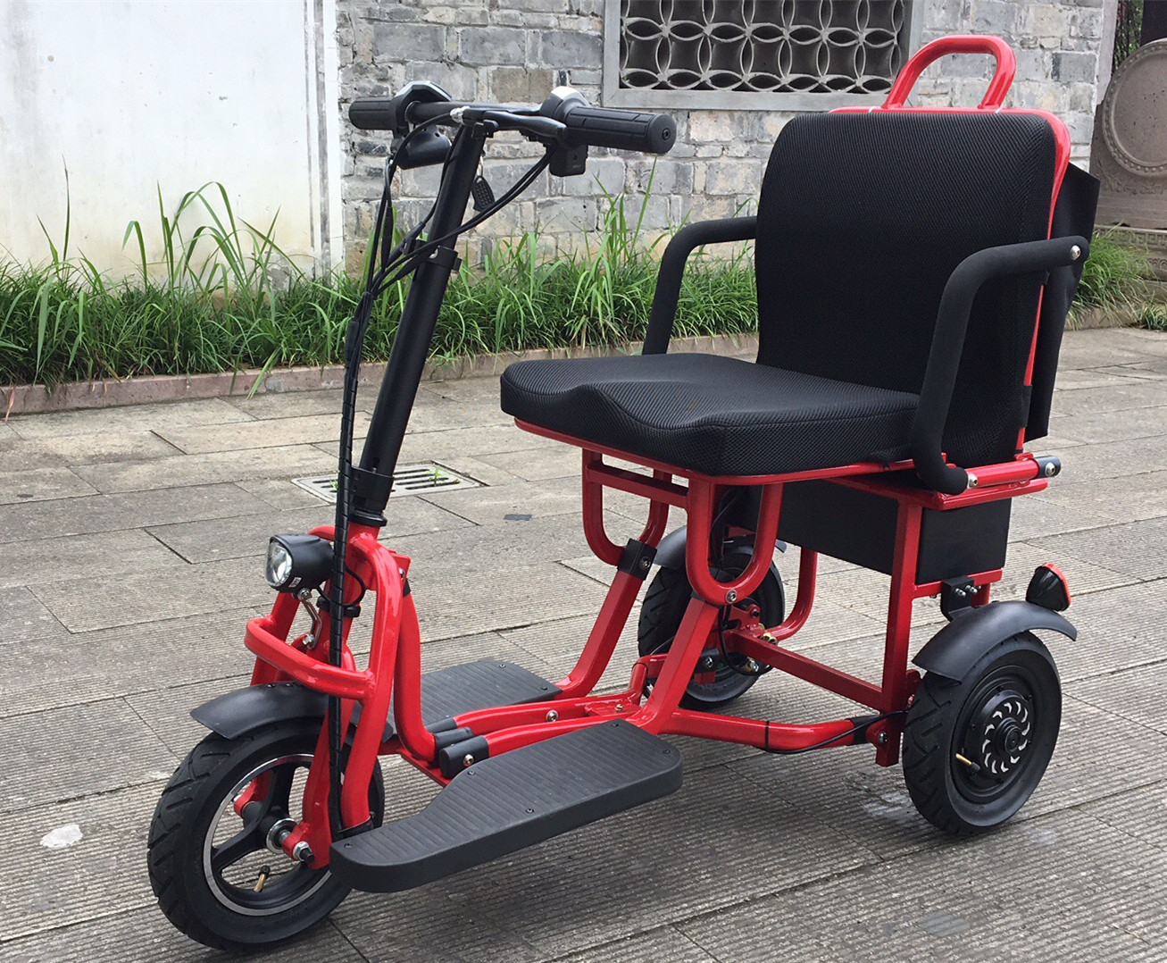 48V 10Ah Lithium Battery Folding Electric Tricycle Scooter for Adults Lightweight