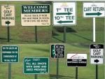 Golf signs signs signs Golf Open table