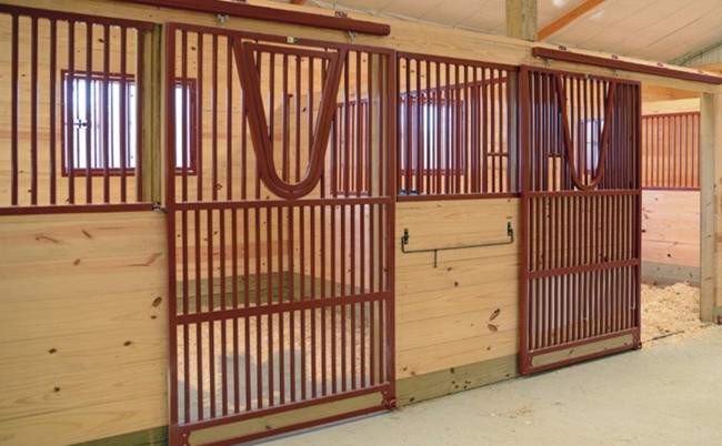 Front Panel Wooden European Horse Stalls Bamboo Material For High Safety