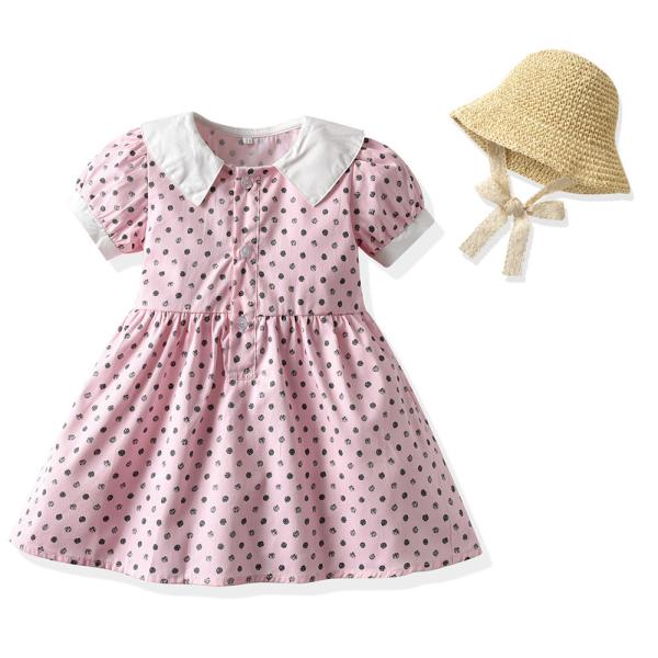 Buy cheap Summer Children'S Clothing Polka Dot Puff Sleeves Baby Girl Dresses With Visor Hat from wholesalers