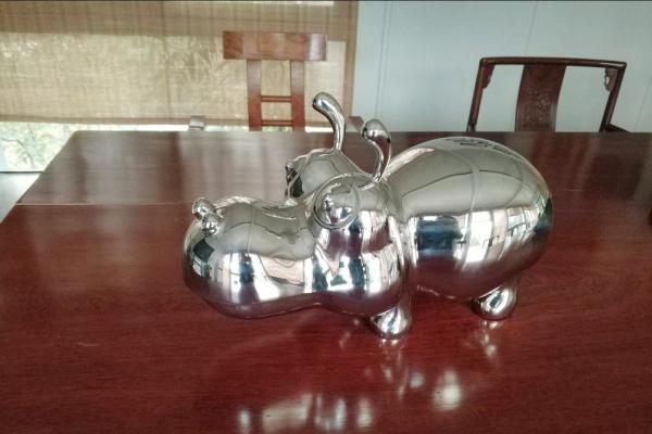 Buy cheap Stainless Steel Metal Art Sculptures Animals Hippopotamus 0.4 Meter Length from wholesalers