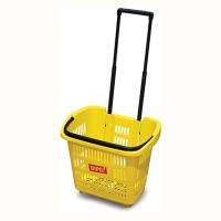 Buy cheap 35L Rolling Grocery Plastic Basket Trolley With Wheels Supermarket Shopping product