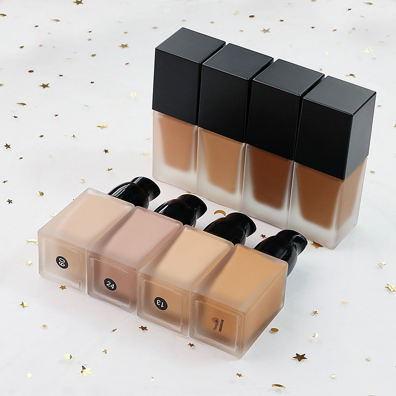 Private Label 30 Colors Matte Face Makeup Long Lasting Liquid Foundation for All Skin Vegan Waterproof Full Coverage Foundation