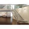 Buy cheap Carbon Steel Beam Zig Zag Glass Straight Flight Staircase Tempered Glass Stair Treads from wholesalers