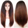 Buy cheap Brazilian virgin hair lace front wigs T1b/30 Ombre color Italian yaki kinky straight wigs with baby hair from wholesalers