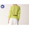 Buy cheap Waist Openning Ribbon Womens Knit Pullover Sweater Lemon Yellow Bat Sleeves for Spring / Summer from wholesalers