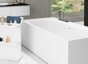 Buy cheap Solid Surface Freestanding Soaking Bathtub Smooth Stand Alone Soaking Tub from wholesalers