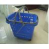 Buy cheap 50L Supermarket Plastic Shopping Basket With Wheels , Long Bar Retractable Handle from wholesalers