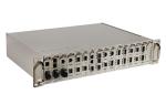 2U 16 Slots Fiber Optic Media Converter Rack Chassis Unmanaged Built - in Power