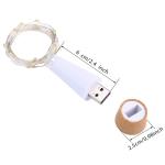 15 LEDs Cork Bottle Fairy Lights USB Rechargeable Copper Wire String Lights For