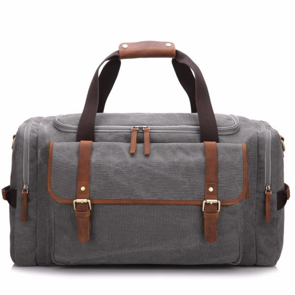 Buy cheap Washable Canvas Travel Duffel Bags Grey / Pink / Sliver Colors W31*D16*H44cm from wholesalers