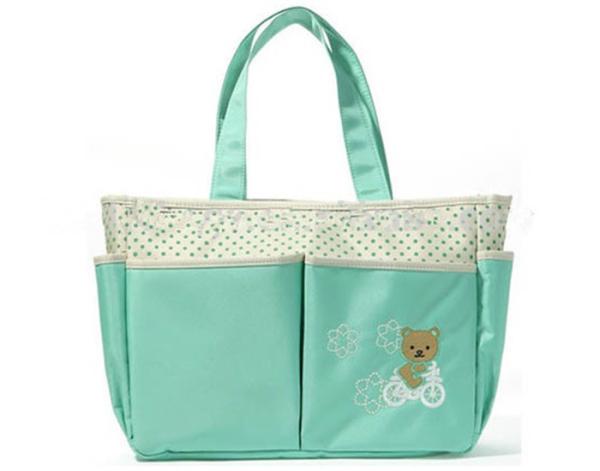 Buy cheap Light Green Fabric Cute Stylish Baby Changing Bags Embroidery logo on front from wholesalers