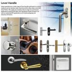 Double action modern door handle with oval rose for narrow stile door