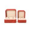 Buy cheap Wholesale Jewellery Packaging Ring Box Custom Jewelry Packaging Luxury Double Wedding Engagement Red Velvet Ring Box with logo from wholesalers