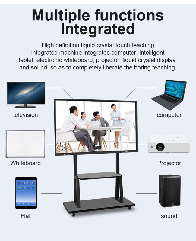 Smart Black Board 65 Inch Interactive Touch Screen 20 Point IR Touch