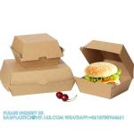 Paper Burger Box, Corrugated Hamburg Box 300gsm Paper Fast Food Disposable