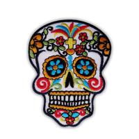 Buy cheap Fabric Embroidered Skull Cool Iron On Glitter Patches For Clothing product