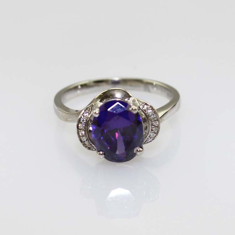 18k Rose Gold Plated Silver 7x9mm Oval Created Ruby Gemstone Ring (T64)