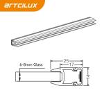 A2103 Rated Voltage 12V LED Glass Clip Light 1000*25*14mm Indoor 7.5W/m SMD2835