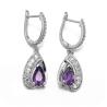 Buy cheap 3.3g 925 Sterling Silver Gemstone Earrings Purple Amethyst from wholesalers