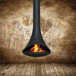 700mm Indoor Decorative Wood Burning Stove Hanging Suspended Steel Fireplace