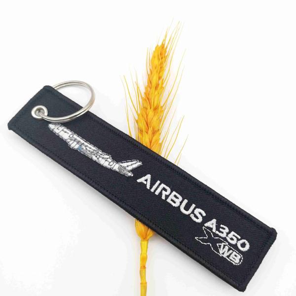 A350 XWB Exclusive + Double Embroidery" AIRBUS Keychain | Aviation Collector's