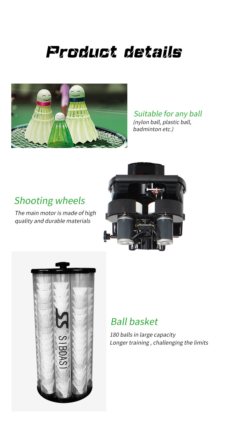 AC 240V 180balls Badminton Shuttlecock Launching Machine Steel And Plastic