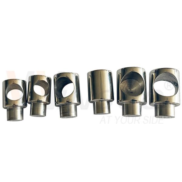 Buy cheap Handrail Fittings SUS 304 316 Mirror Satin Blind Passant Hole Stainless Steel Cross Bar Holder For Round Tube from wholesalers