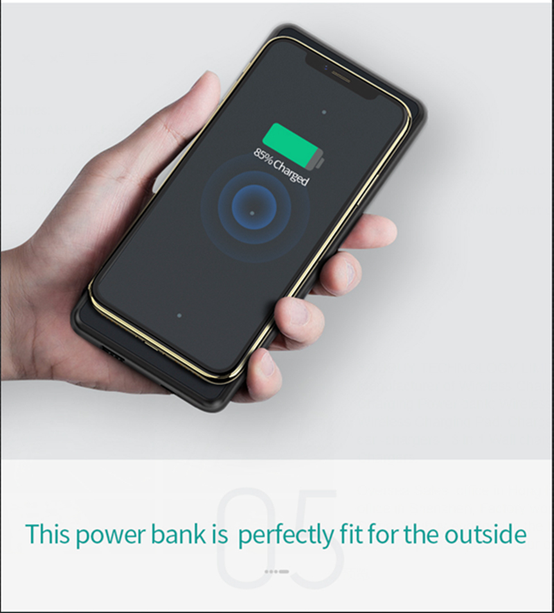 PC ABS PD QC3.0 18W 10000mAh Wireless Phone Charger