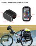 Bicycle upper tube bag mobile phone touch screen road bike mountain bike front
