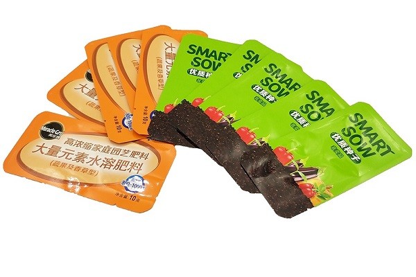60-150microns 3 Side Seal Pouch Fertilizer Packaging Bags Damp Proof